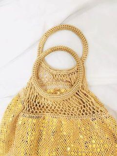 GAP Sequined Gold Net Bag