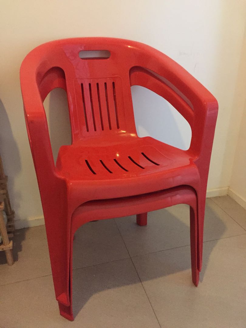 Garden Indoor Outdoor Plastic Chair X 2, Furniture & Home Living