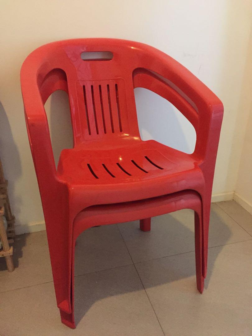 Garden Indoor Outdoor Plastic Chair X 2, Furniture & Home Living