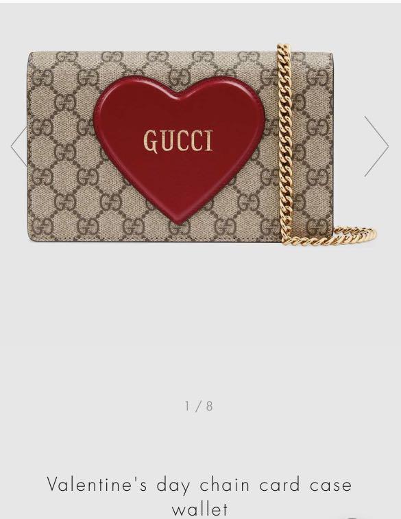Gucci valentine's day best sale chain card case wallet