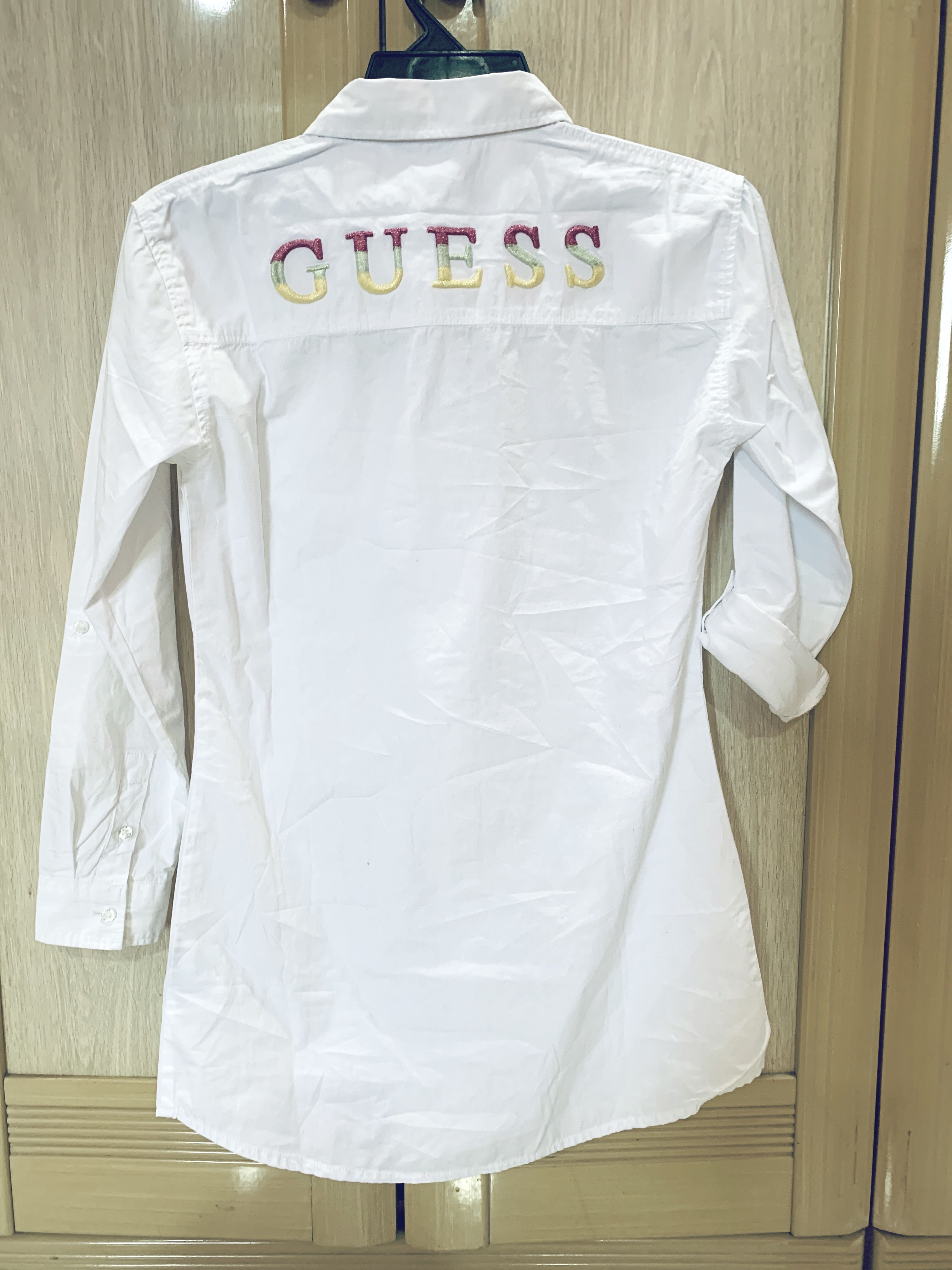 guess white blouse