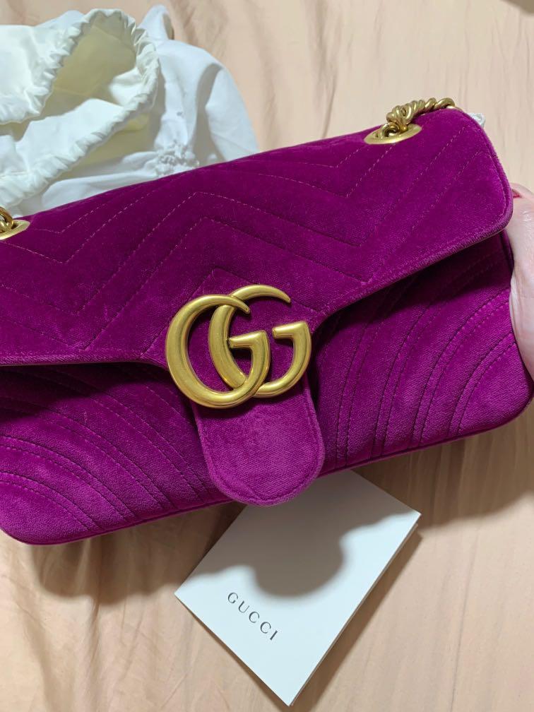 Gg marmont velvet clearance shoulder bag price