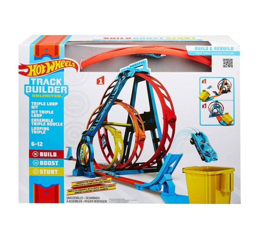 Hot Wheels Track Builder Unlimited Triple Loop Kit Hobbies Toys