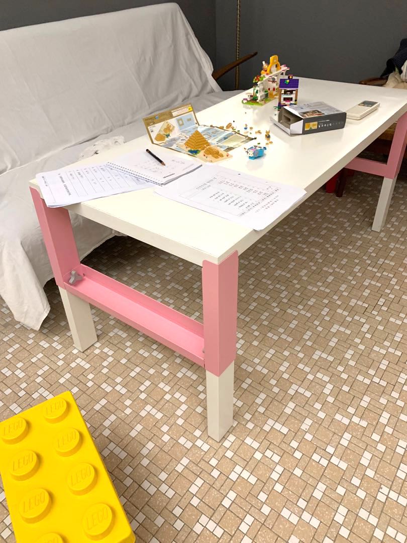 Ikea Pahl study table 128x58cm (adjustable height) , Furniture & Home