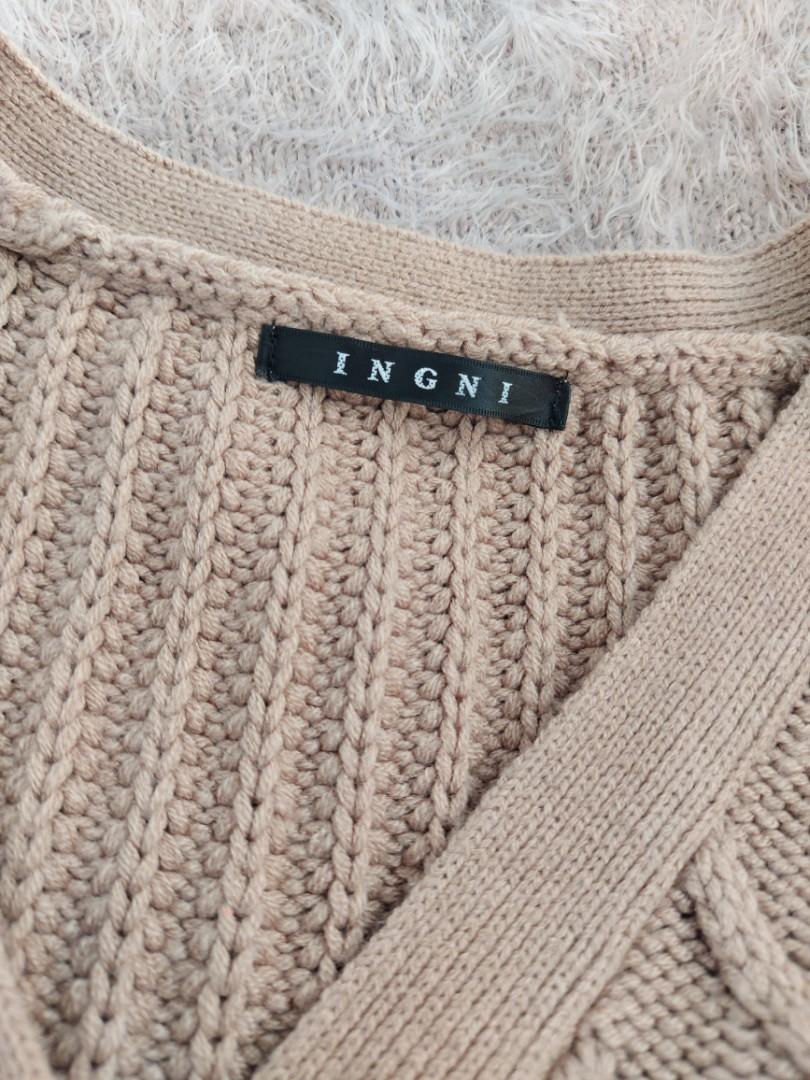 INGNI Nude Brown Cardigan Baggy 