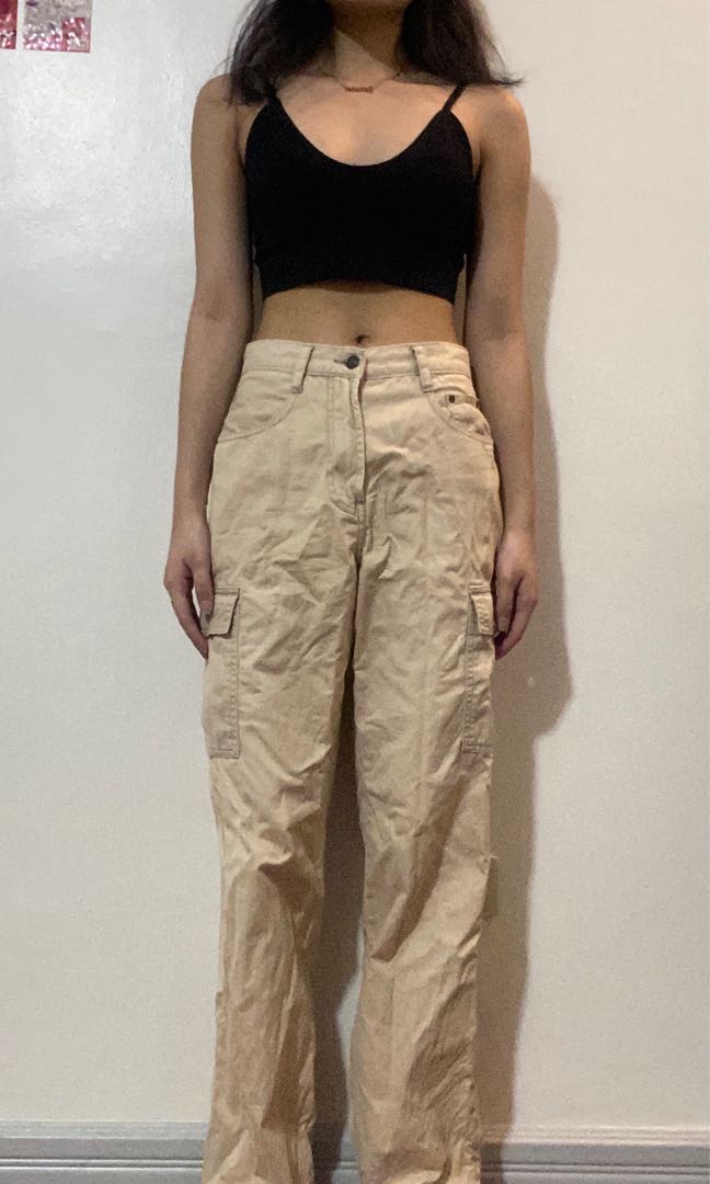 90s Vintage Brown Cargo Pants Pockets Women Autumn High Waist Y2K Jeans  Long Pants Korean Style Hip Hop Harajuku Streetwear : Amazon.nl: Fashion
