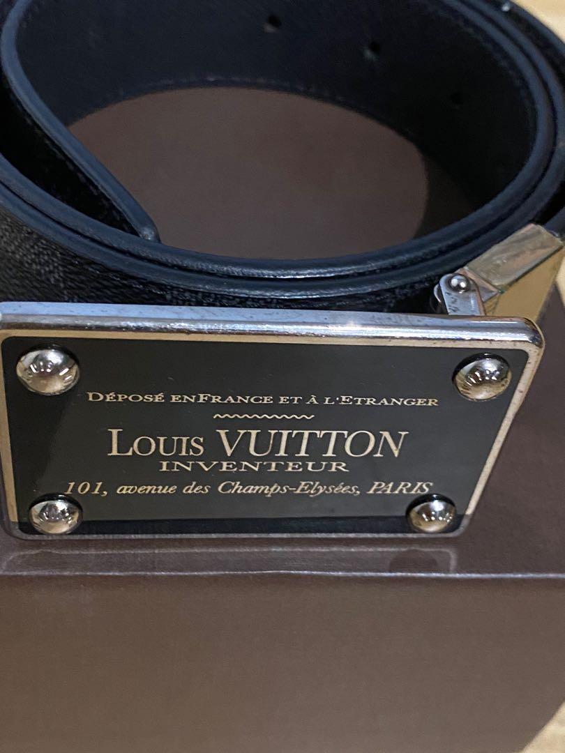 LOUIS VUITTON Damier Graphite 35mm LV Inventeur Reversible Belt 100 40  1295602