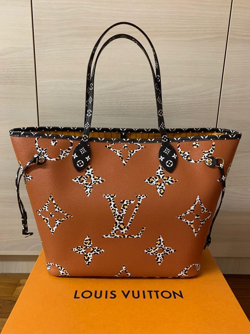 Louis Vuitton Monogram Giant Jungle Neverfull MM w Pouch  Orange Totes  Handbags  LOU756549  The RealReal