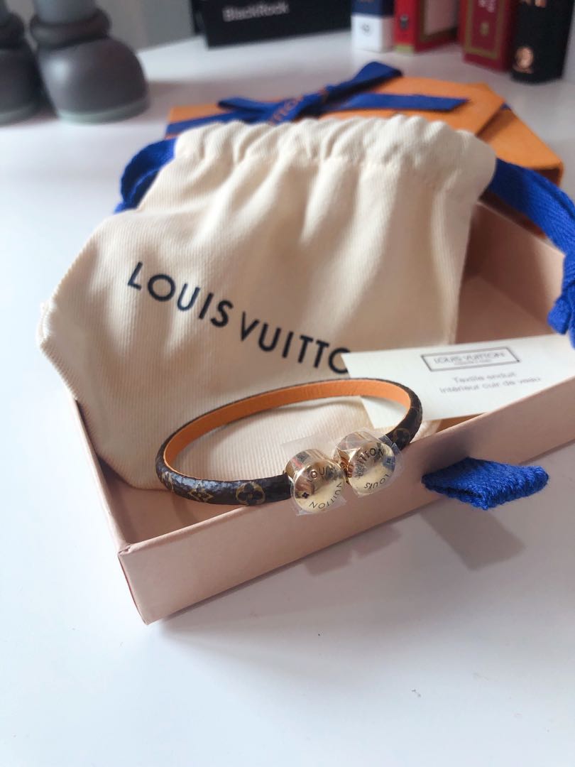 Louis Vuitton Canvas & Leather Historic Mini Monogram Bracelet - Brown,  Brass Bangle, Bracelets - LOU770754