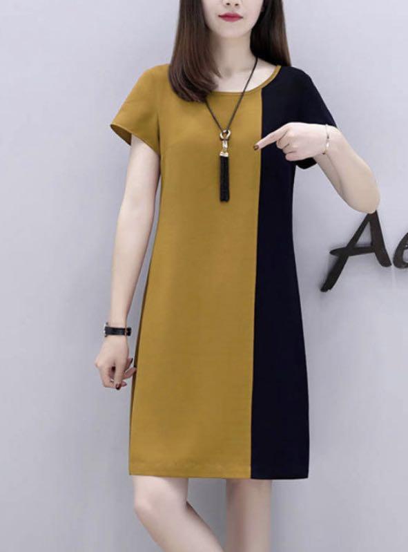 Mustard black dress clearance