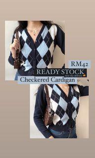 [NEW] Ready Stock Blue Checkered Cardigan Tiktok