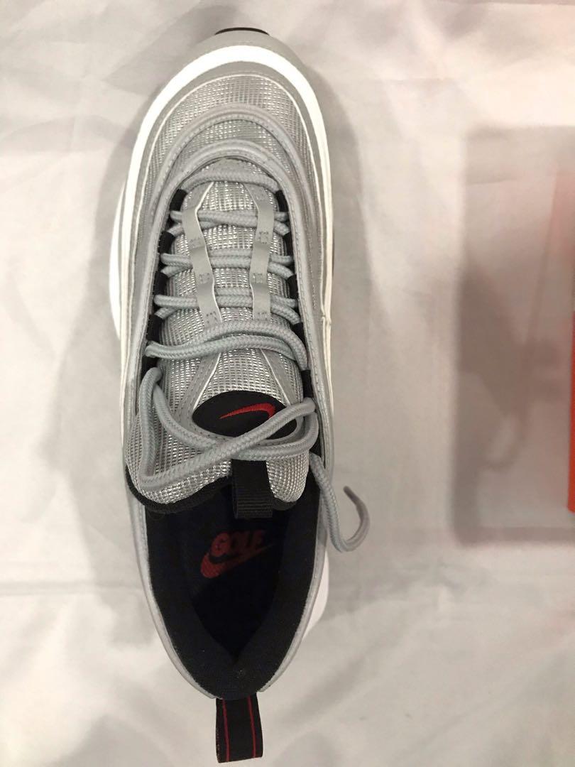 Nike Air Max 97 G Golf Shoes (Category: Activewear) located in Quezon City. Submitted by mydeclutterstory (Listing ID 1068283413, Image 3). Description: NIKE AIR MAX 97 G GOLF SHOES - limited / Rare golf shoe model in original colorway - Looks great on and off the course - Colorway: Silver Bullet (Metallic Silver/ University Red) - Size: Mens US 8/ Womens US 9.5 - Such a steal Shipping through Grab or J&T. Fee on buyer's account. Payment through 