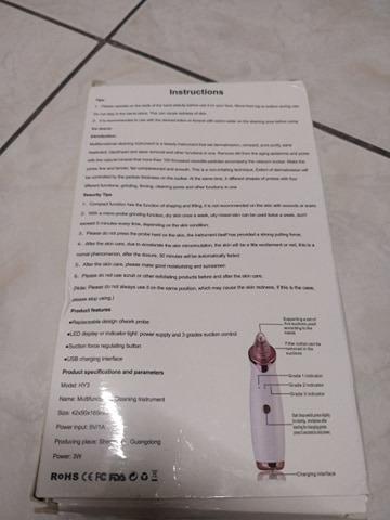 Pore Vacuum (Multifunctional Cleaning Instrument) (Category: Hair Removal) located in Quezon City. Submitted by jeffabe (Listing ID 1068409445, Image 2). Description: Item has complete accessories that are interchangeable based on usage. RFS: Not used anymore, only used once..