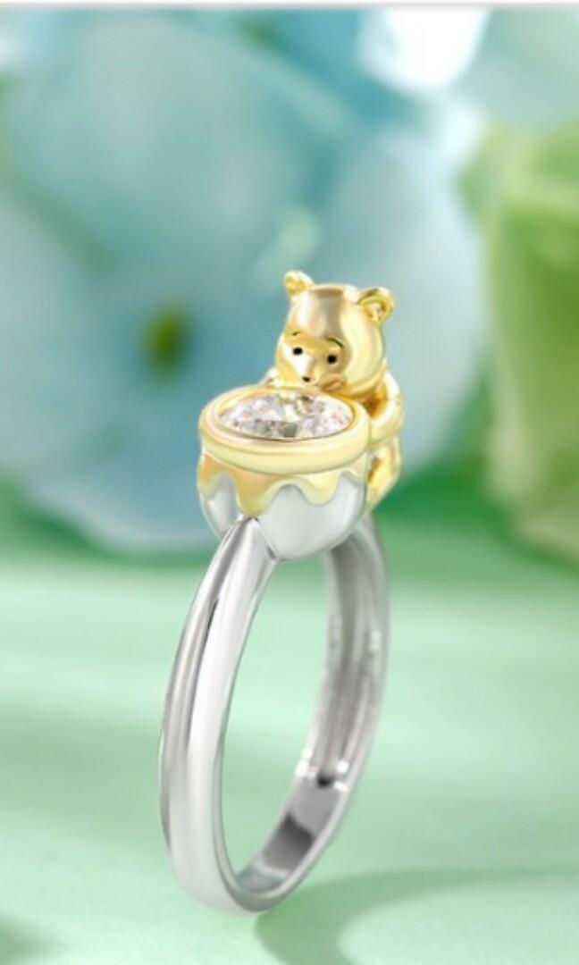 Sterling Silver Winnie Pooh Premium Artisan Ring Women s Fashion Jewelry Organisers Precious Stones on Carousell