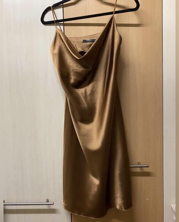 Champagne gold silk dress new arrivals
