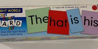Sight words pocket chart card set