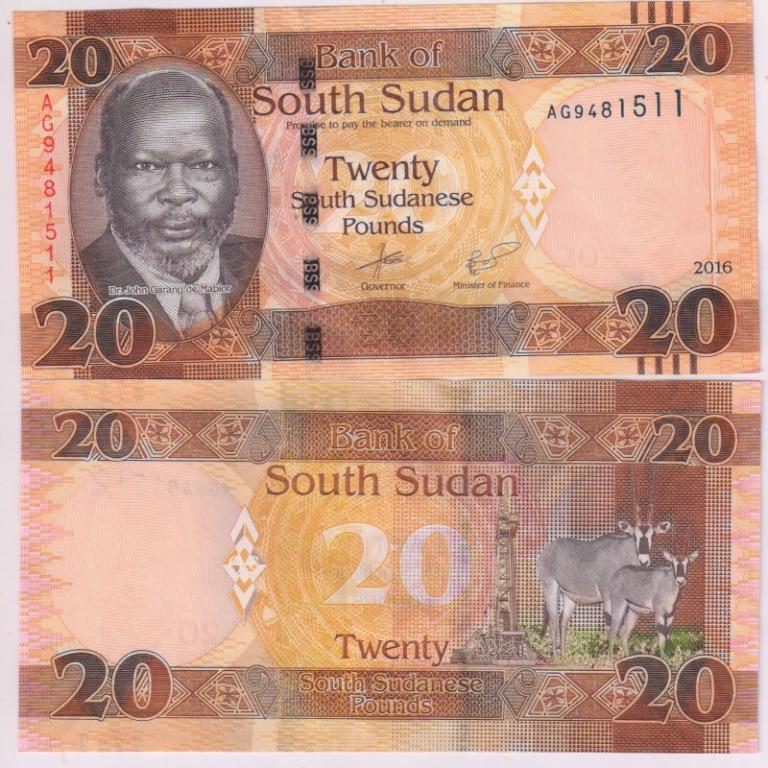 South Sudan 2016 Banknotes 10 20 Pounds 2 PCS UNC 