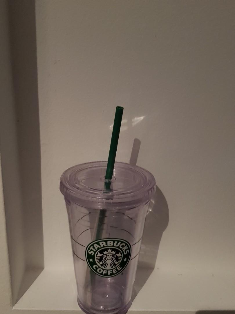 Starbucks Clear Double Wall Acrylic Cold Cup 16oz/473ml Tumbler With Straw