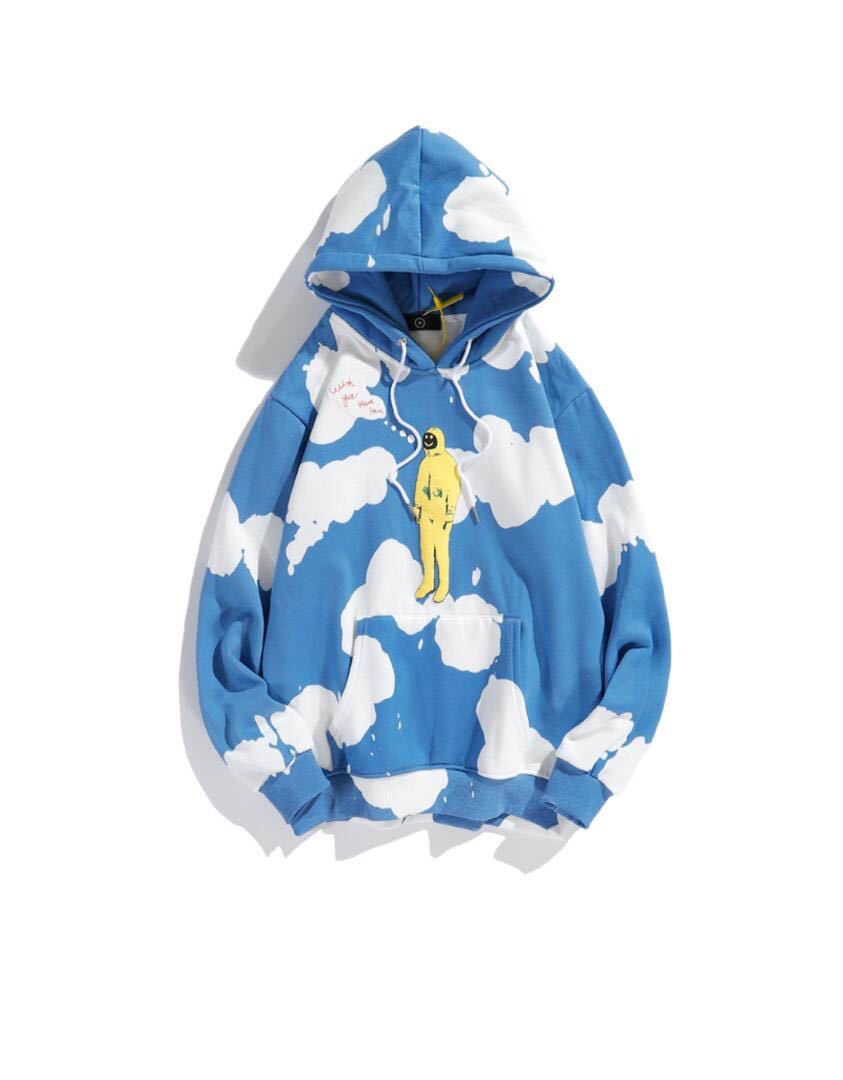 Travis scott blue 2025 tie dye hoodie