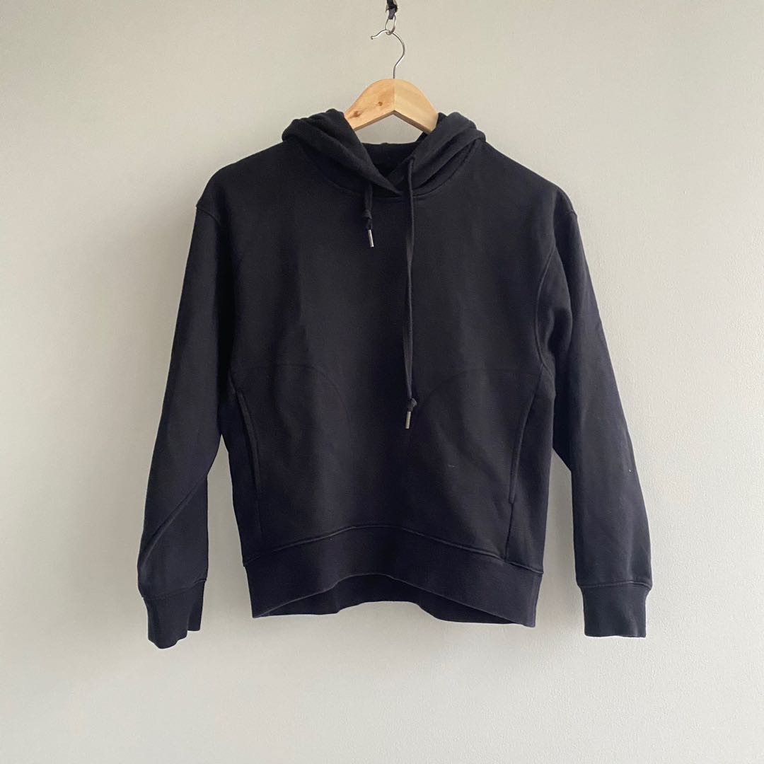 Uniqlo Plain Black Hoodie Women s Fashion Coats Jackets and