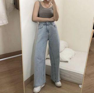 wide leg vintage jeans, Fesyen Wanita 
