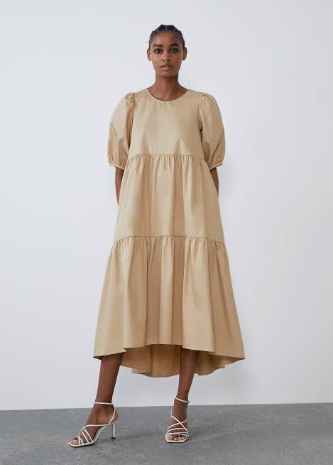 Zara top tan dress
