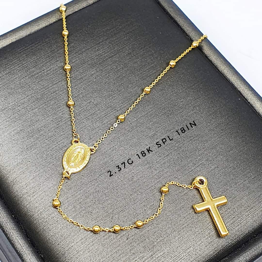 Rosary necklace 18k gold clearance