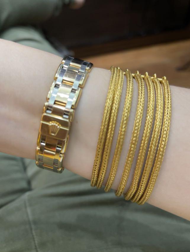 96.5% Thai Gold Bracelet for women length 16.5 CM. weight 1.9 G. -  GB965-1.9-5 Jaisiam jewelry