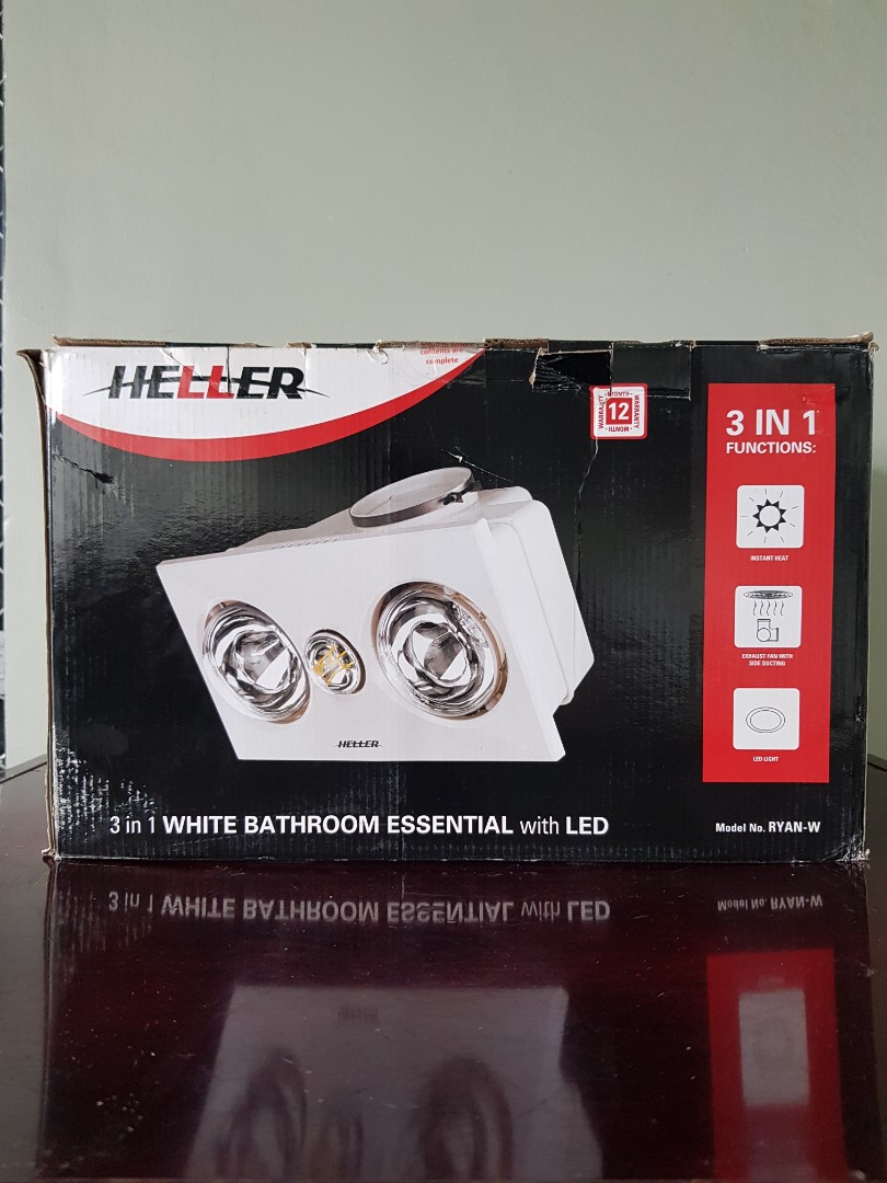 3 in 1 White Bathroom Essential with LED, Furniture u0026 Home Living, Lighting  u0026 Fans, Lighting on Carousell