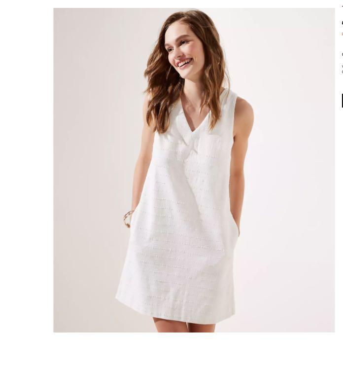 BN White V Neck Shift Dress