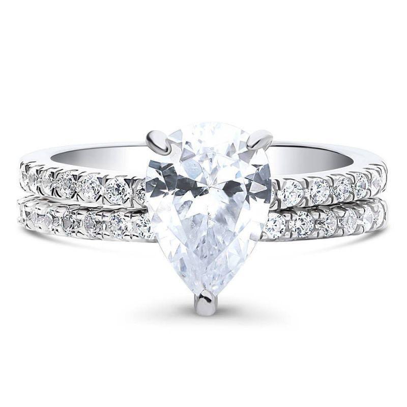 Cz solitaire sales rings sterling silver