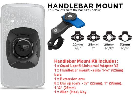 Quad Lock Moto Mount Kit - Universal Fit