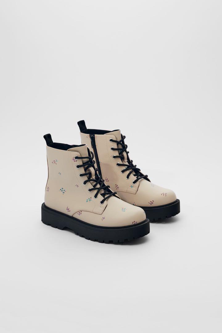 Floral booties zara outlet