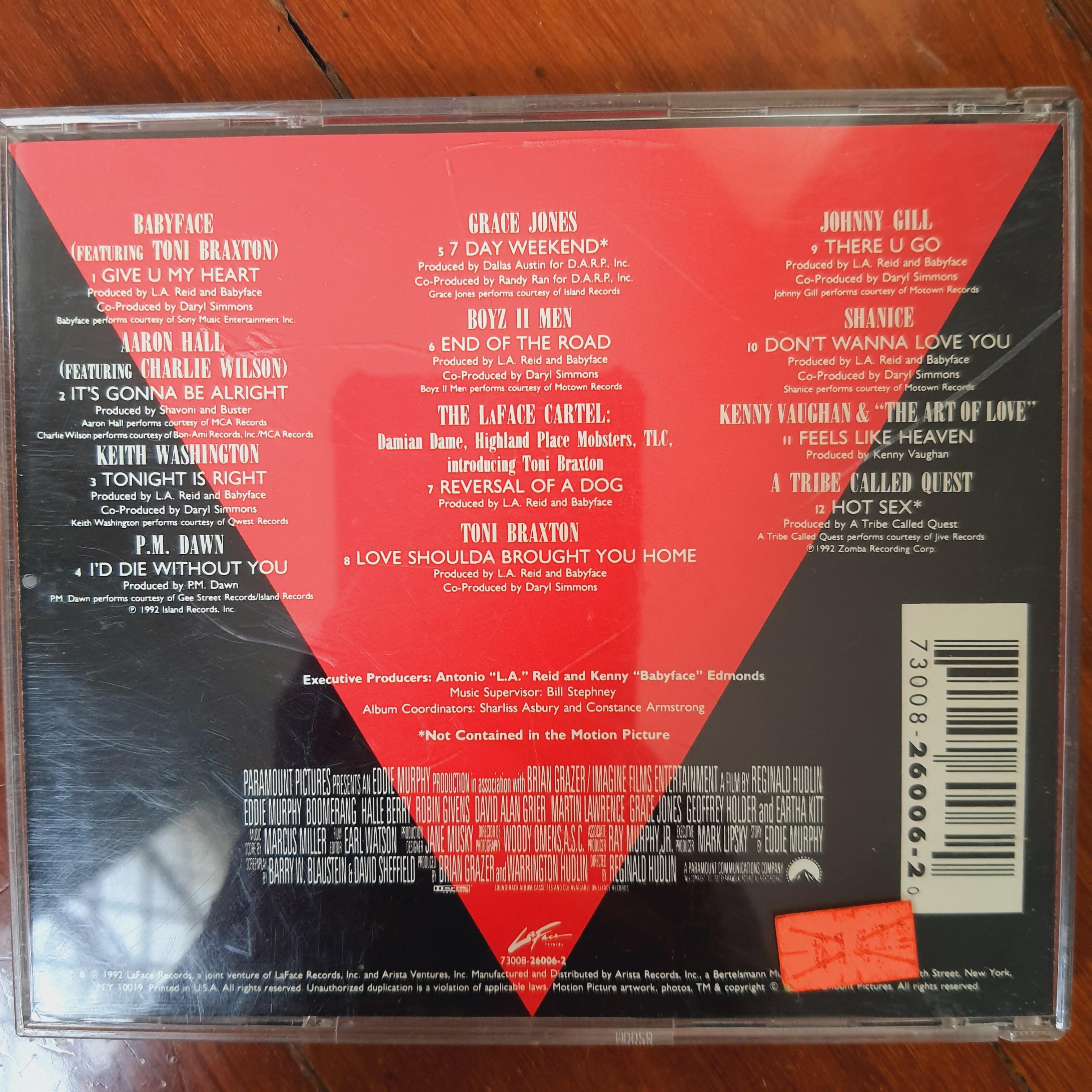 Boomerang OST soundtrack vintage CD, Hobbies & Toys, Music & Media, Vinyls  on Carousell