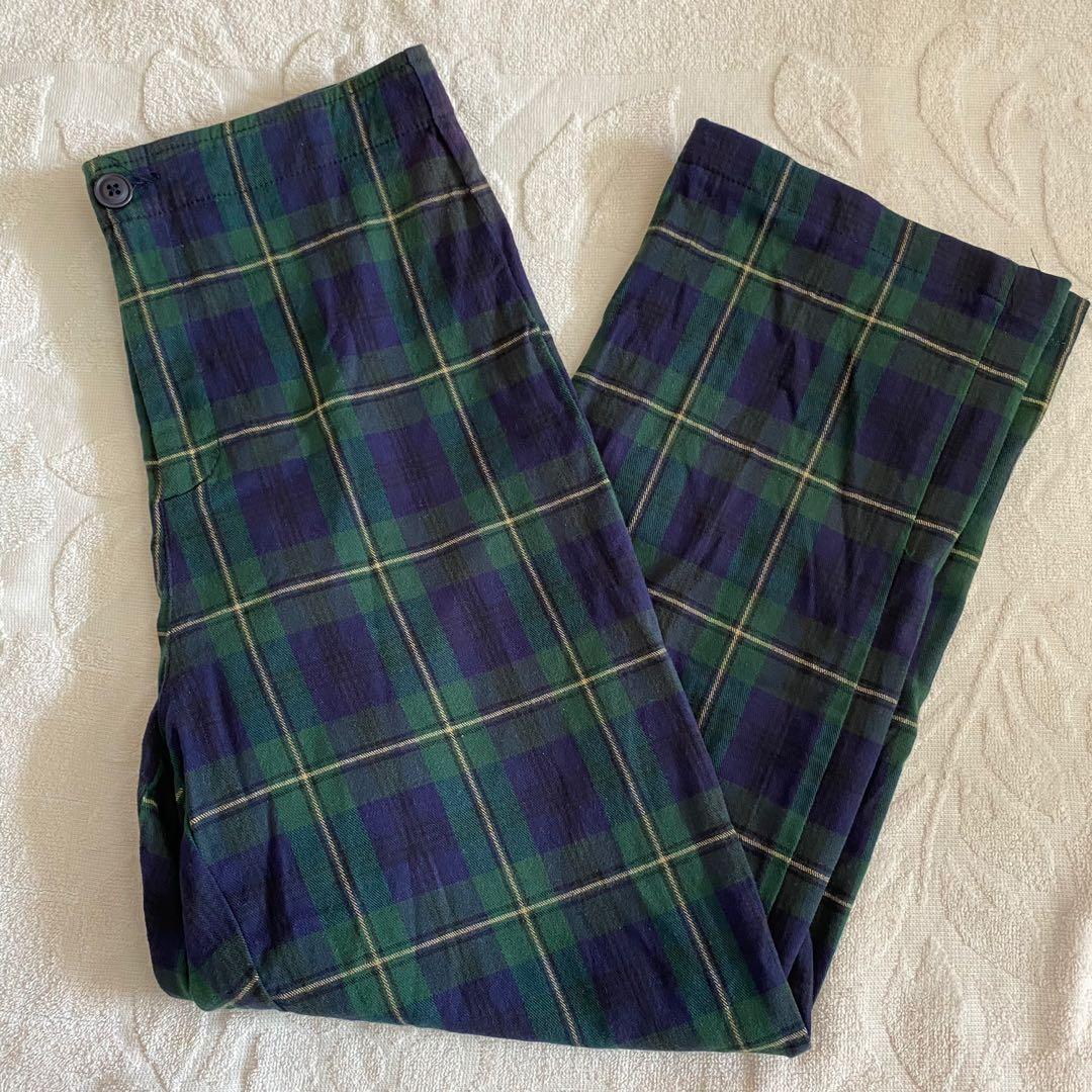 Brandy Melville green plaid valentina pants Women s Fashion