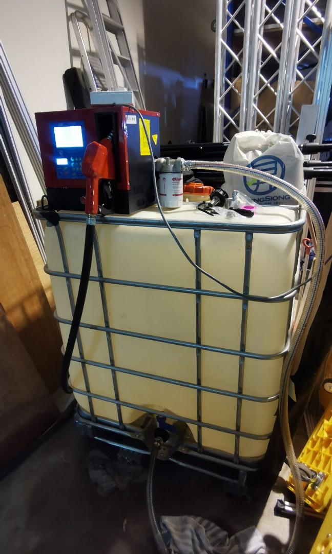 Diesel IBC tank 1000 Litres with silent pump with meter and auto stop