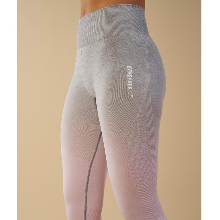 Gymshark Ombre Seamless Leggings Light Grey Chalk Pink Men s