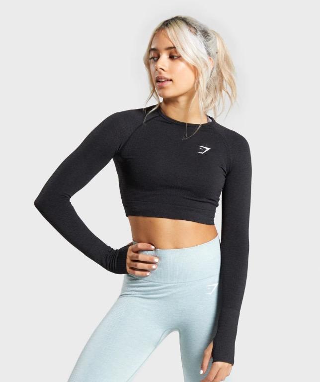 Vital long online sleeve crop top