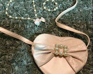 Heart bag with jewelry set