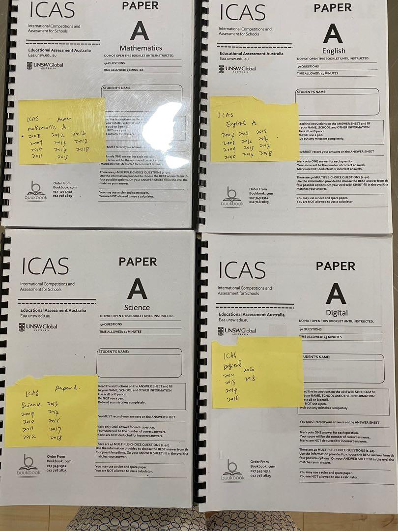 ICAS Paper A / Year 3 / English/Mathematic/Science/Digital ...