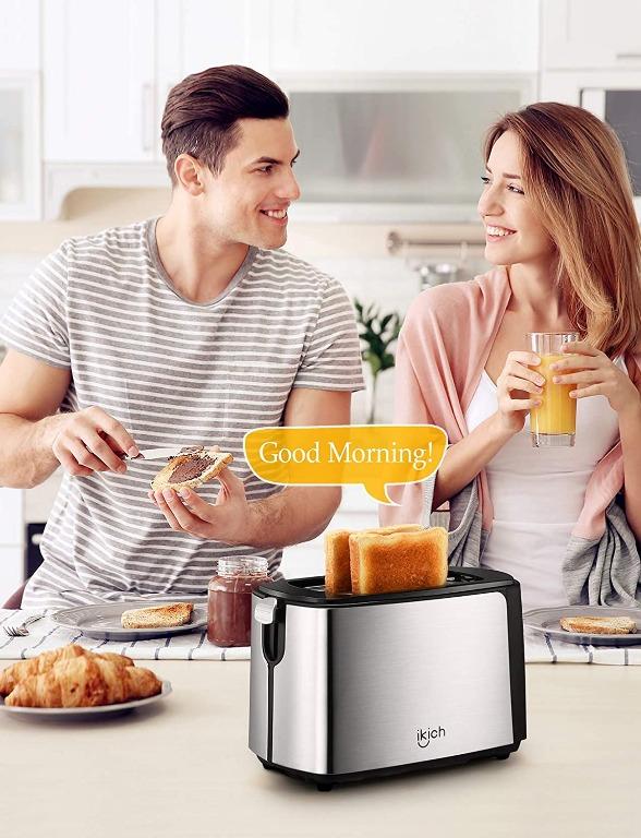 IKICH, 2 Slice Brushed Stainless Steel Toasters, TV & Home Appliances