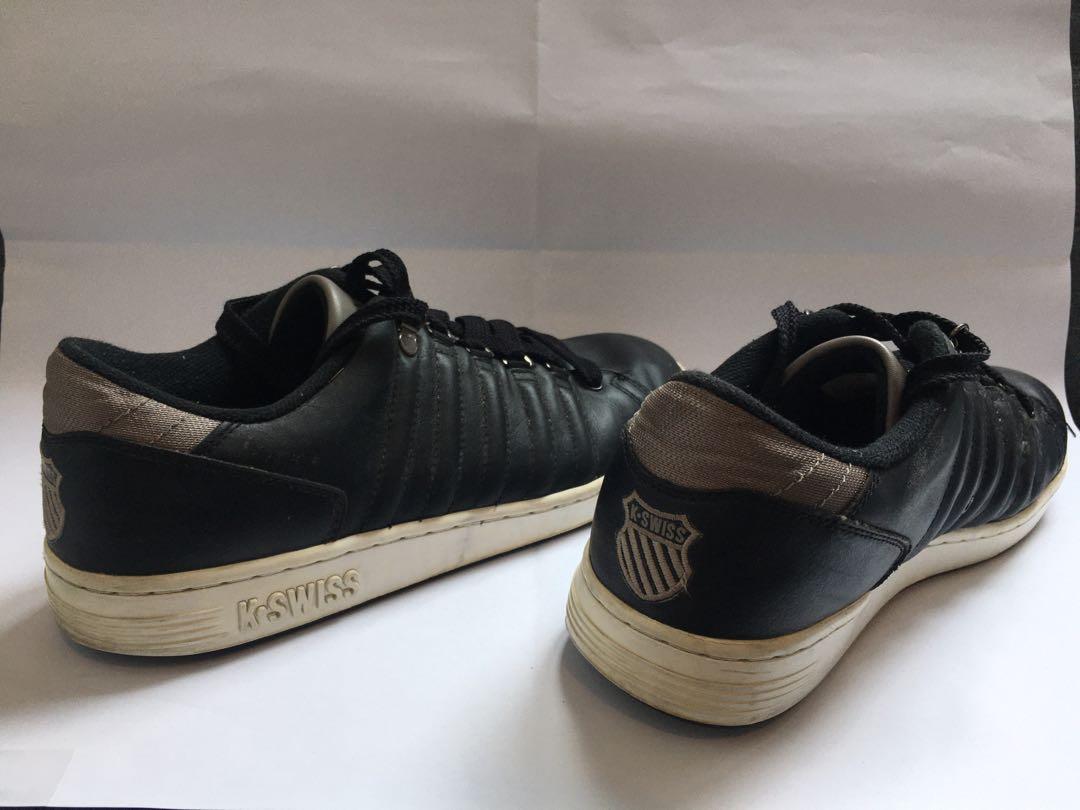 K swiss black online leather sneakers