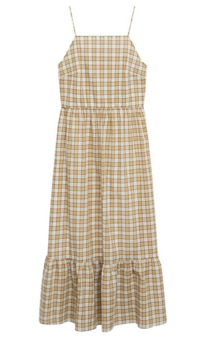 Mango checked top cotton dress