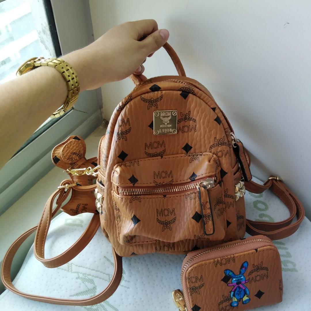Mini backpack with wallet