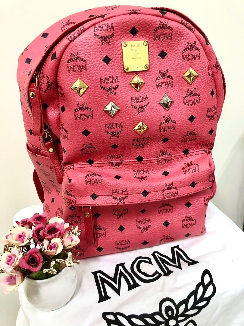Mcm backpack deals hot pink