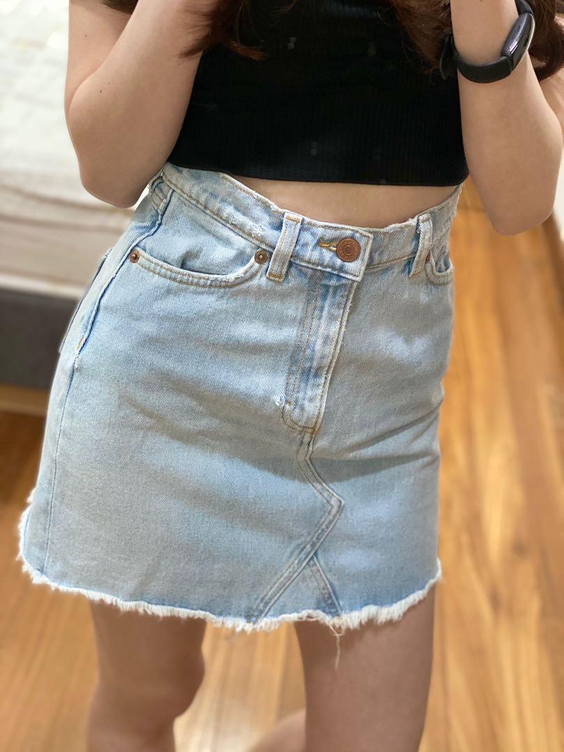Monki denim mini skirt online