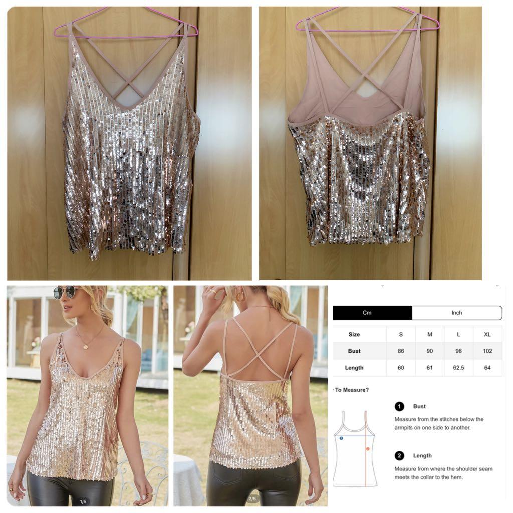 low cut sequin top