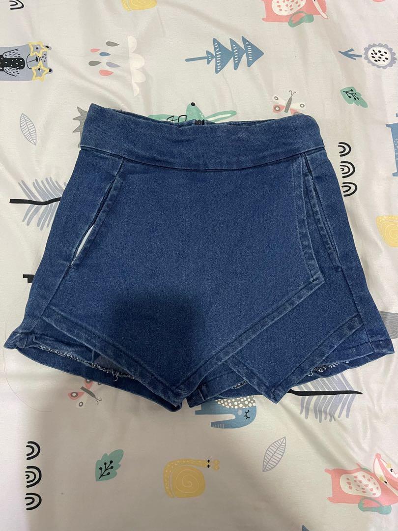 Origami Denim Skorts Women S Fashion Clothes Bottoms On Carousell