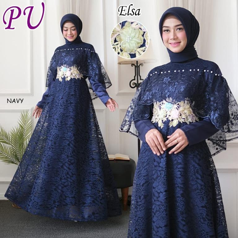 Pre order Muslimah long sleeve Elsa Dinner Tunang dress blue green red pink