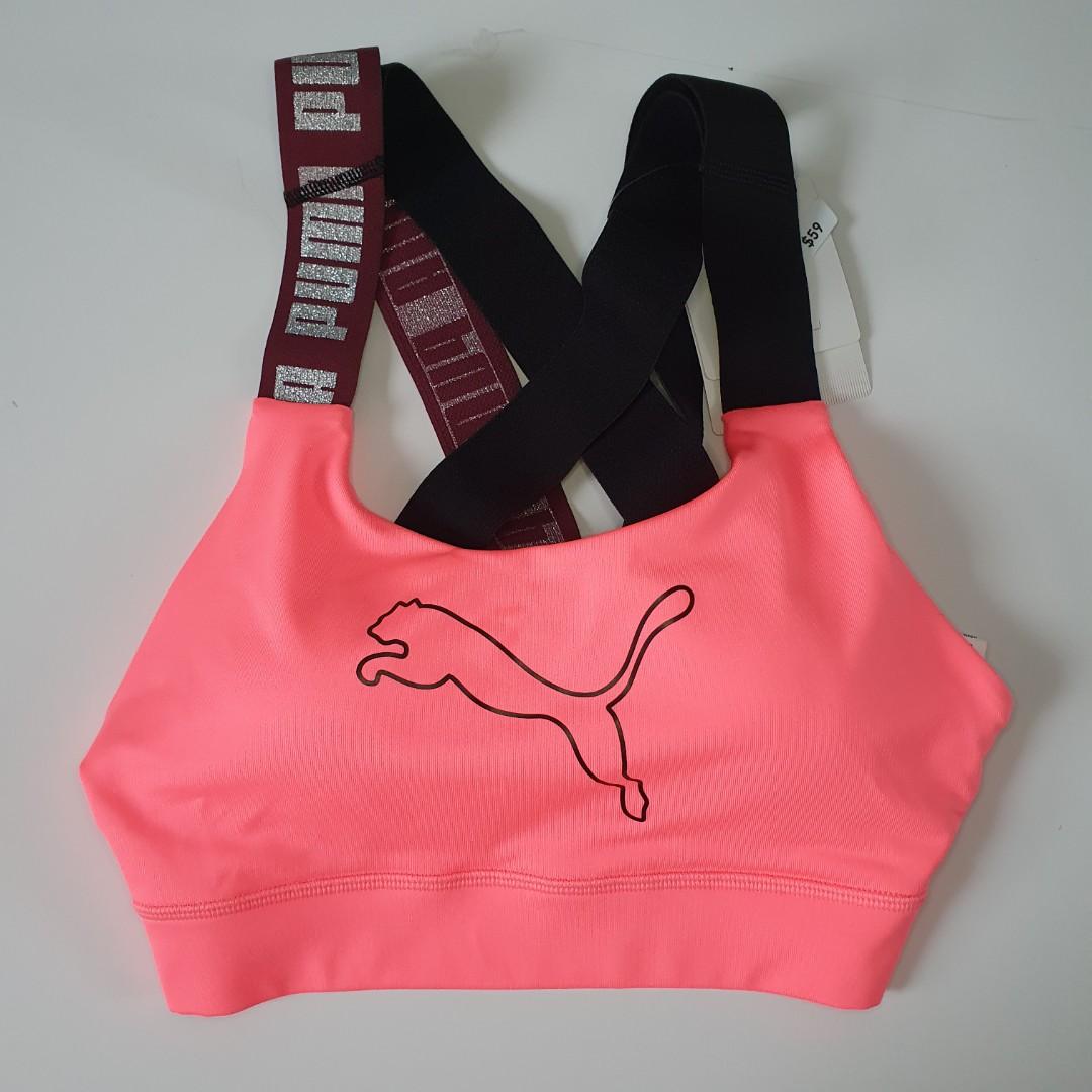 Puma neon sports bra clearance